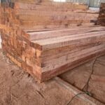 Red Sal / Mahogany Cutsizes - stacked hardwood beams cut to size